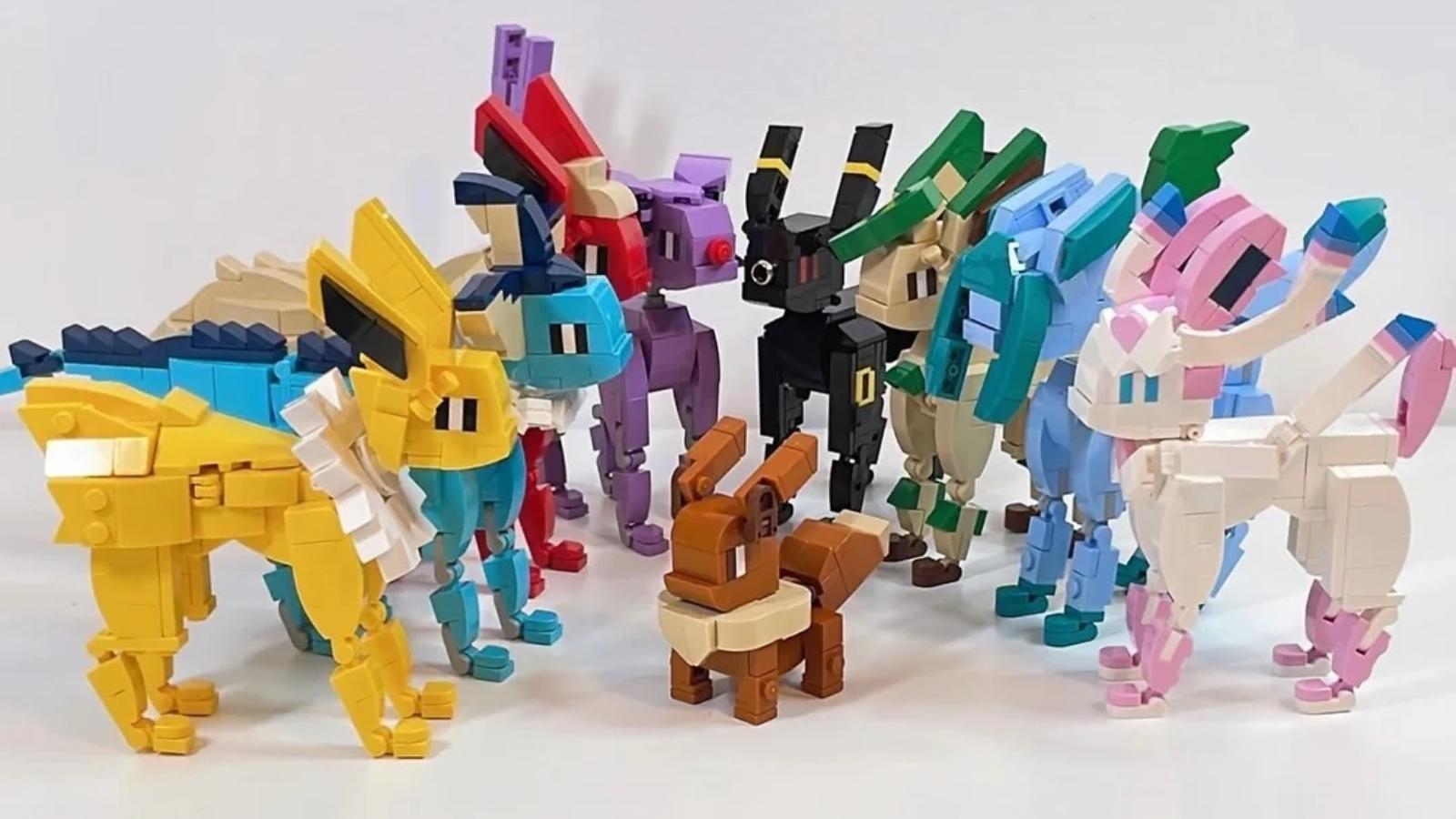 Pokemon LEGO Eeveelution line Eevee Jolteon Vaporeon Flareon Glaceon Leafeon Umbreon Espeon Slyveon