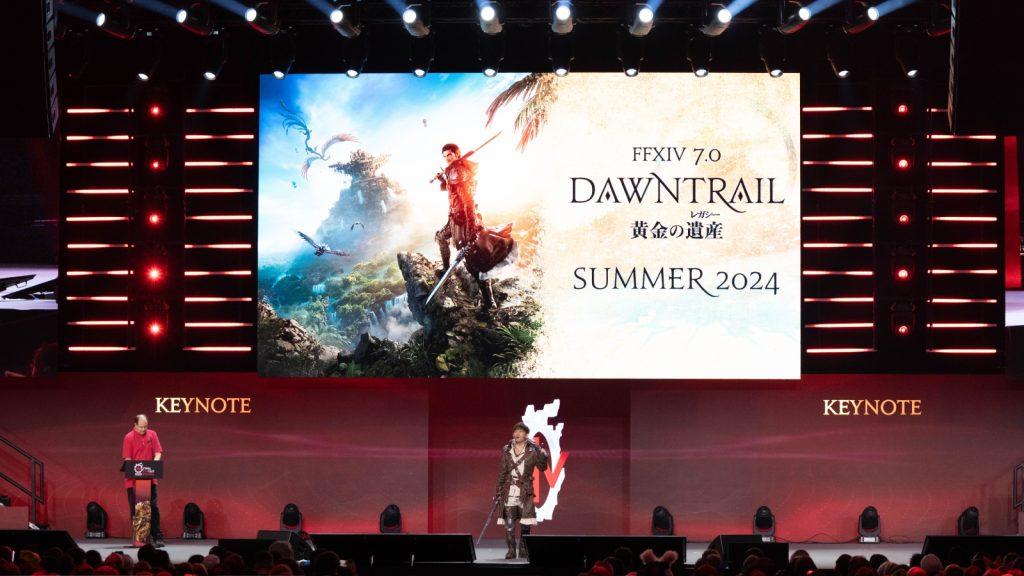 FF14 Fanfest EU with dawntrail key art above