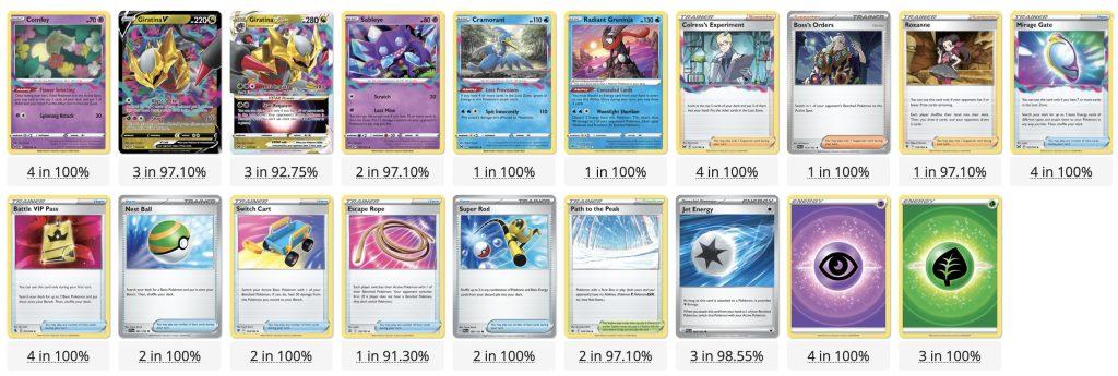 Pokemon TCG Lost Box Giratina deck list of card images