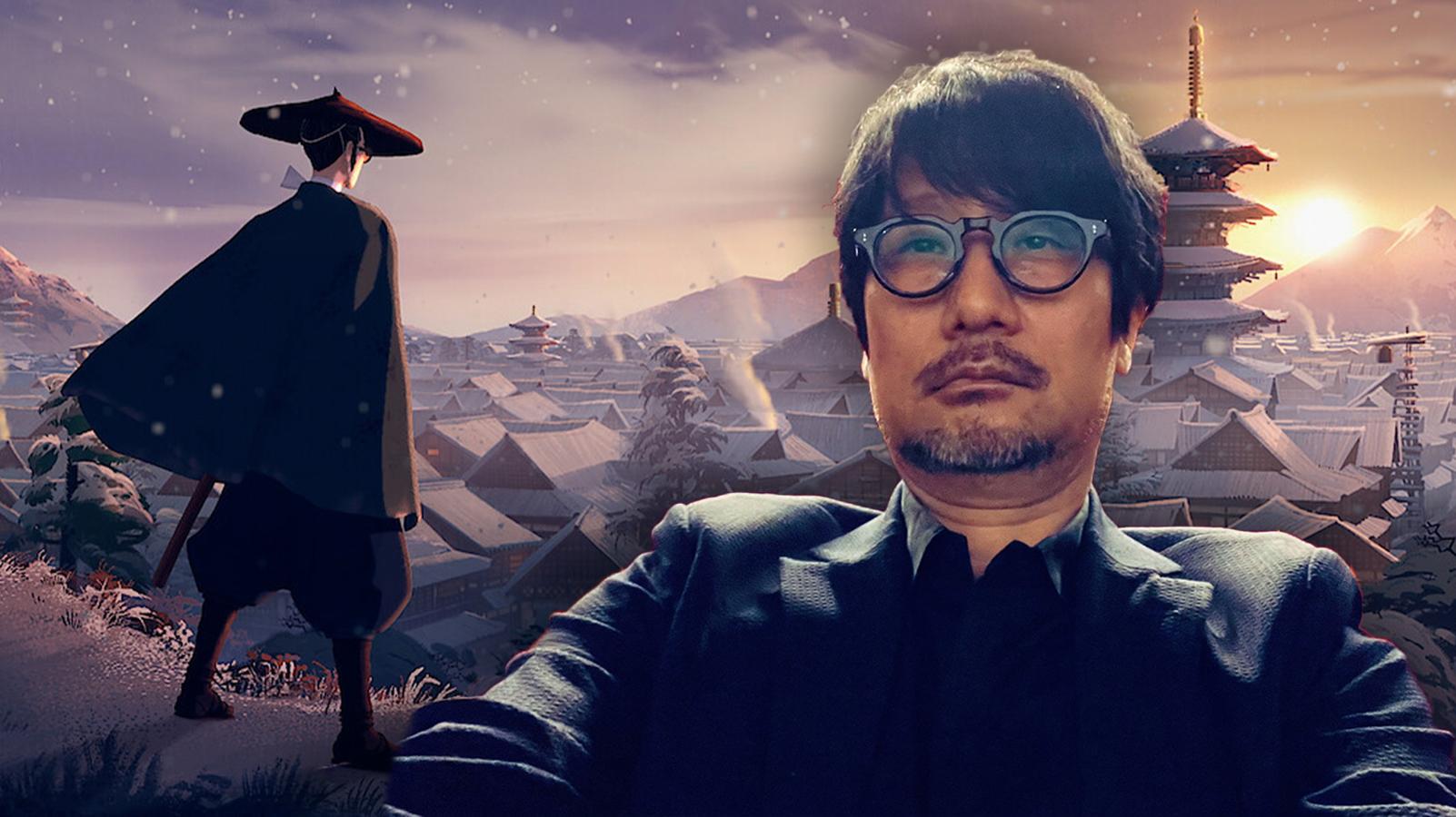 Hideo Kojima next to Blue Eye Samurai