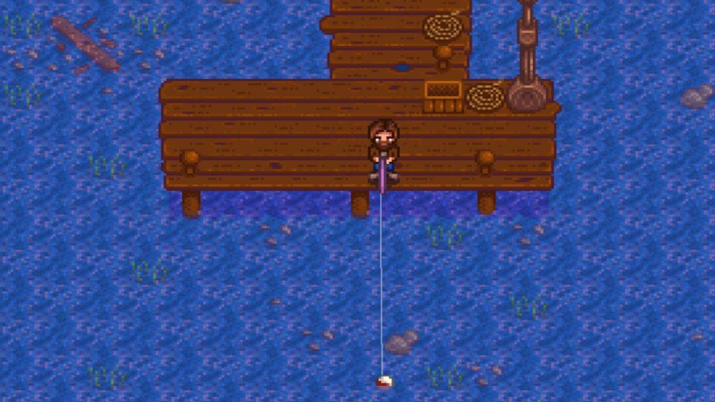 Stardew Valley fishing in the ocean