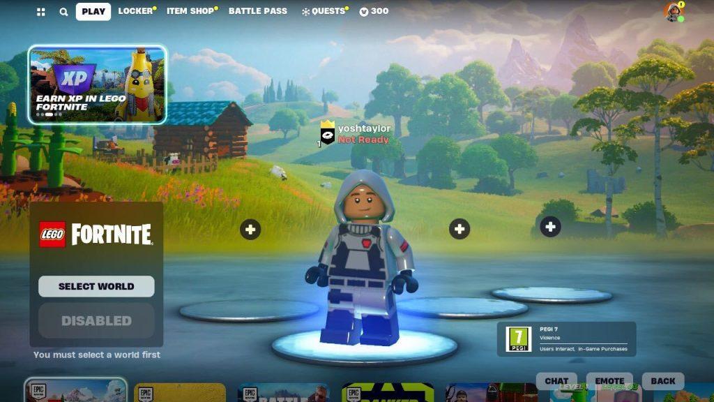 LEGO Fortnite Lobby screen in the game.