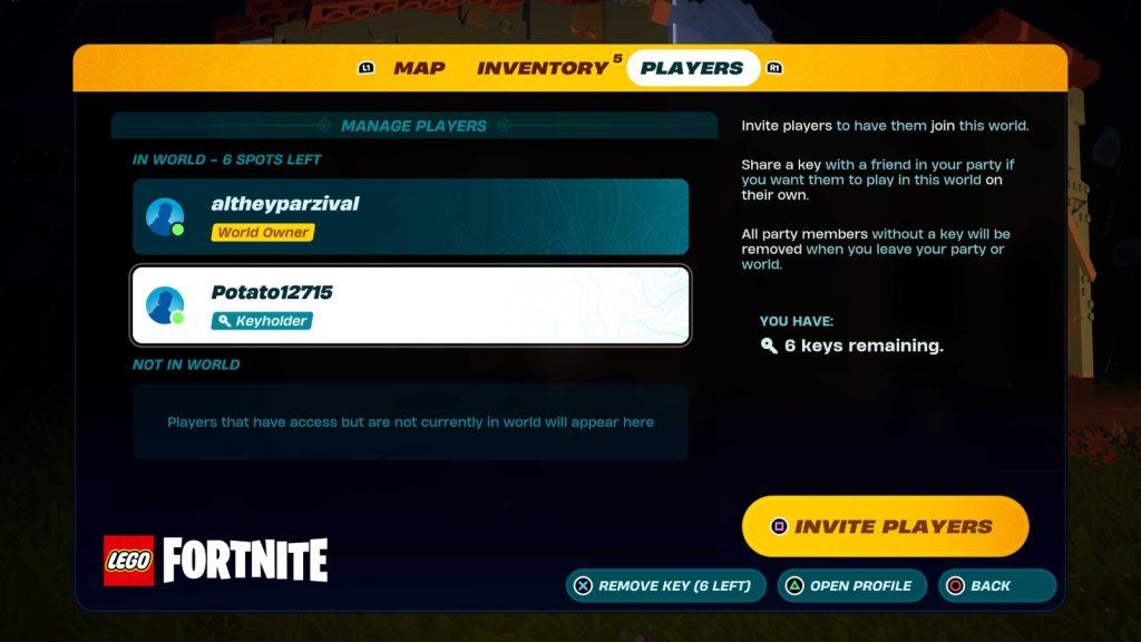 LEGO Fortnite friend invite