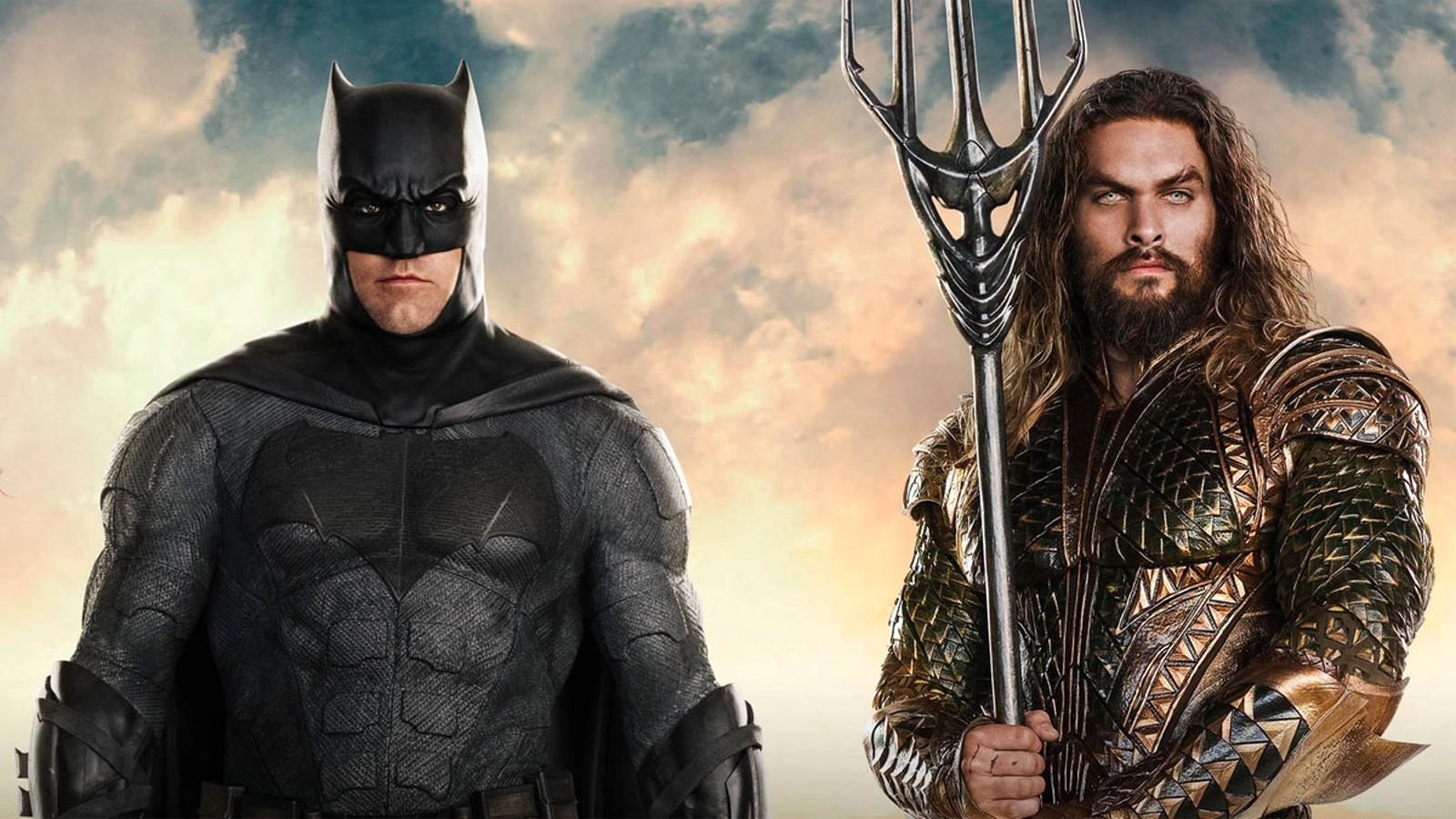 Ben Affleck as Batman and Jason Momoa as Aquaman.