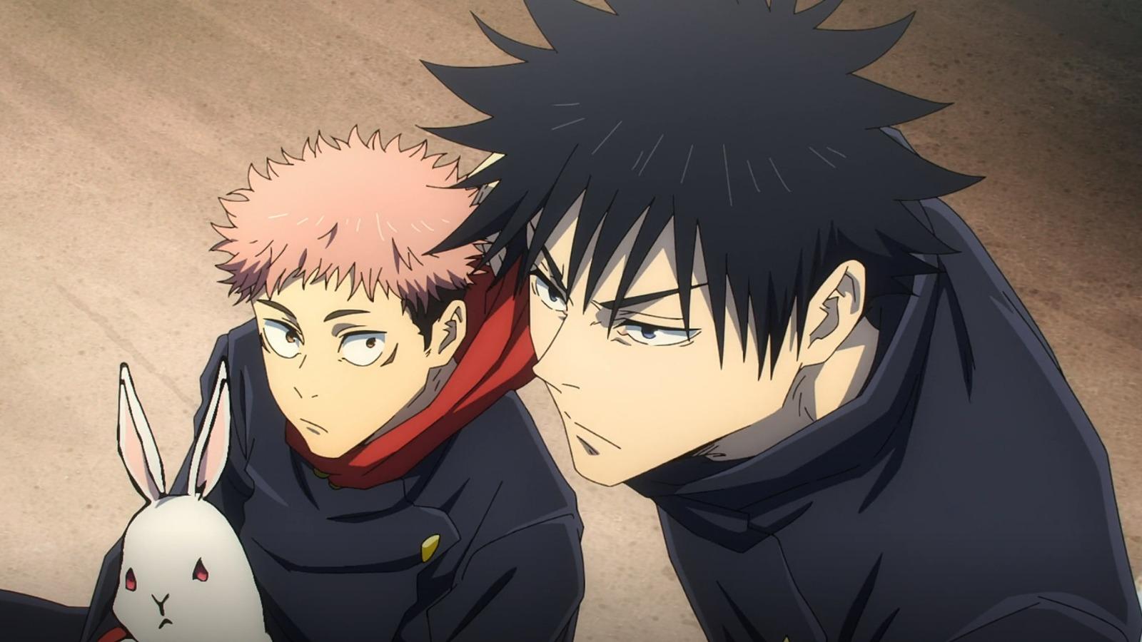 A still of Yuji and Megumi from Jujutsu Kaisen