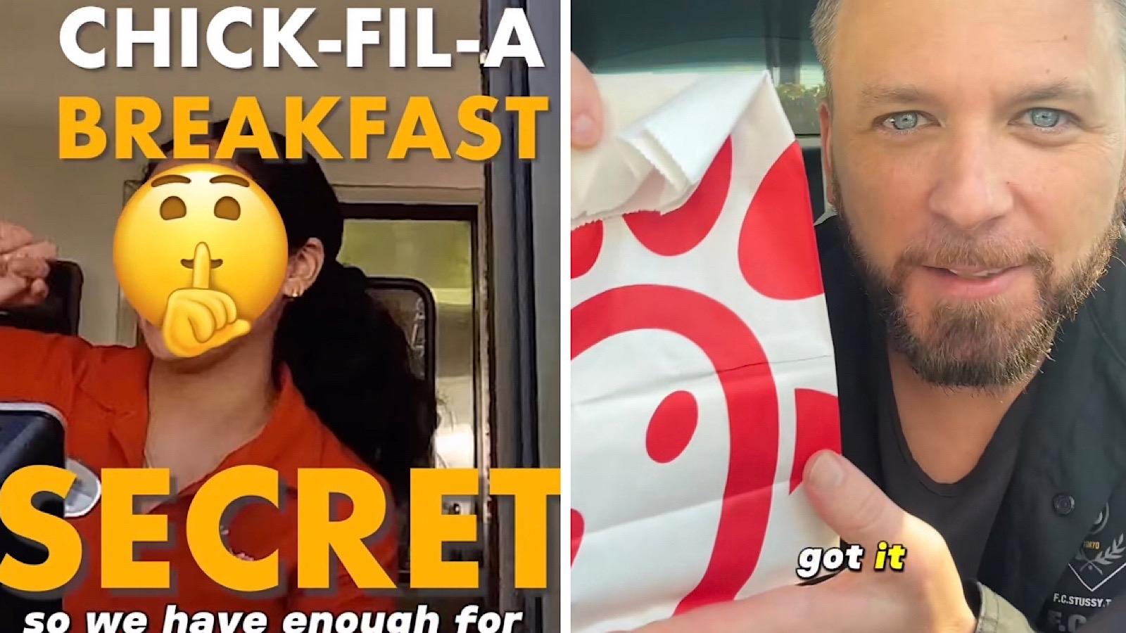 "breakfast samples" = free chick fil a breakfast