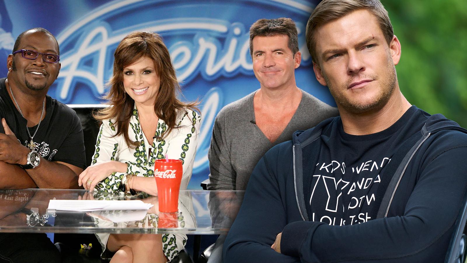 Alan Ritchson as Reacher and American Idol Season 3's judges