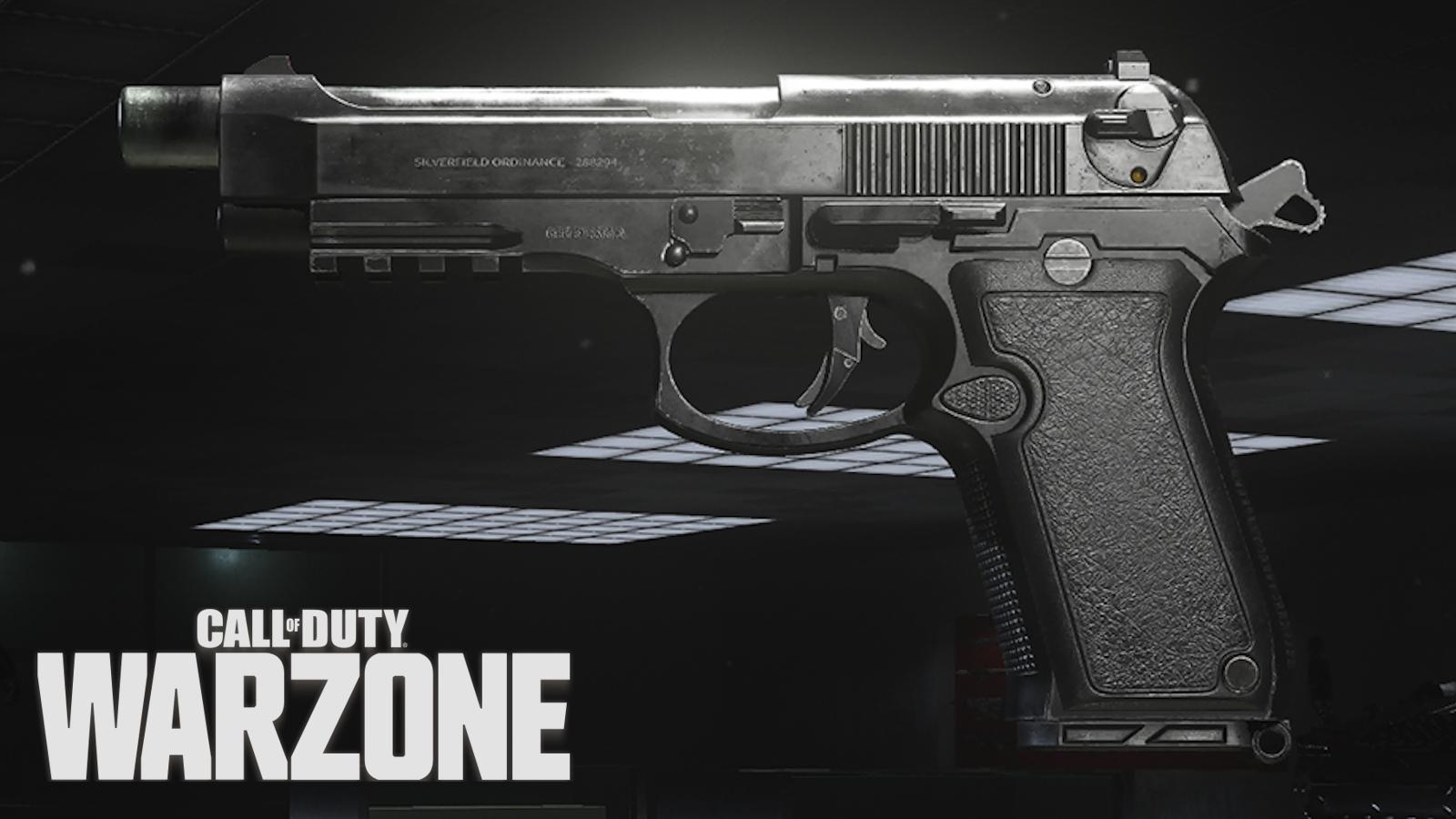 Renetti pistol with Warzone logo.