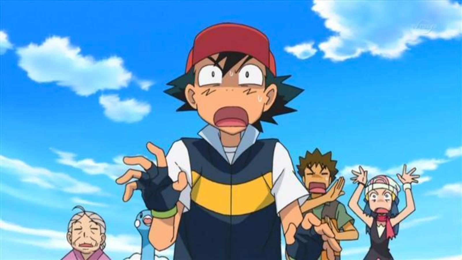 Ash Ketchum being shocked.