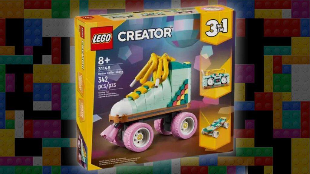 LEGO Creator 3in1 Retro Roller Skate on a LEGO background