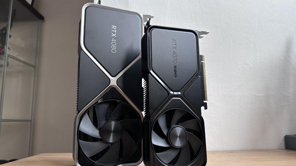 RTX 4070 Super next to 4080