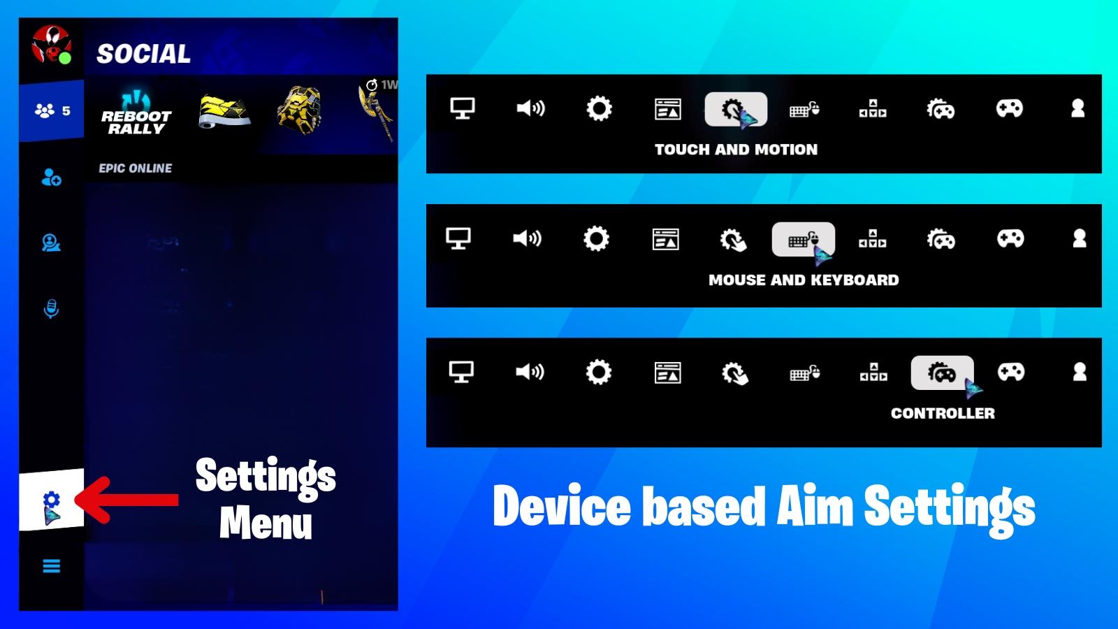 Fortnite Aim settings panel