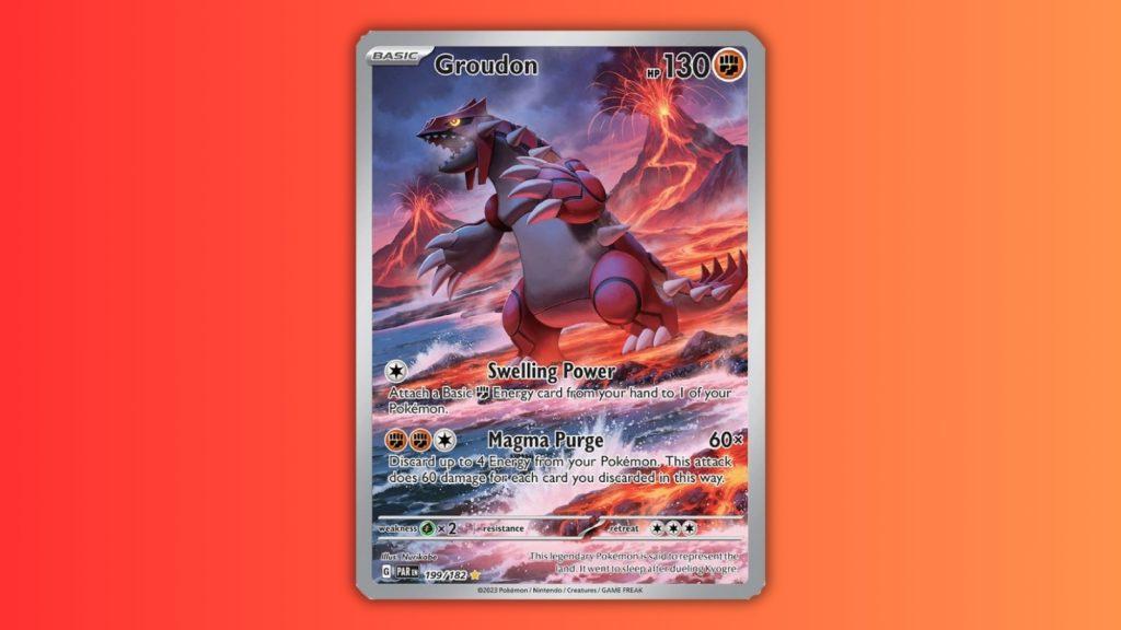 Groudon ex Pokemon TCG card from Paradox Rift