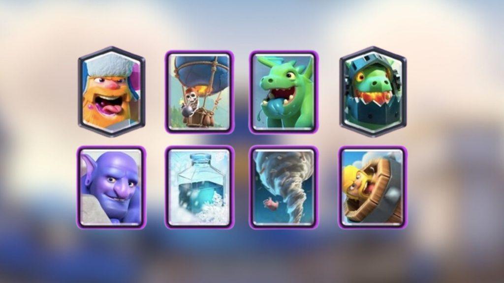 A custom image of the Lumberloon Freeze deck in Clash Royale.