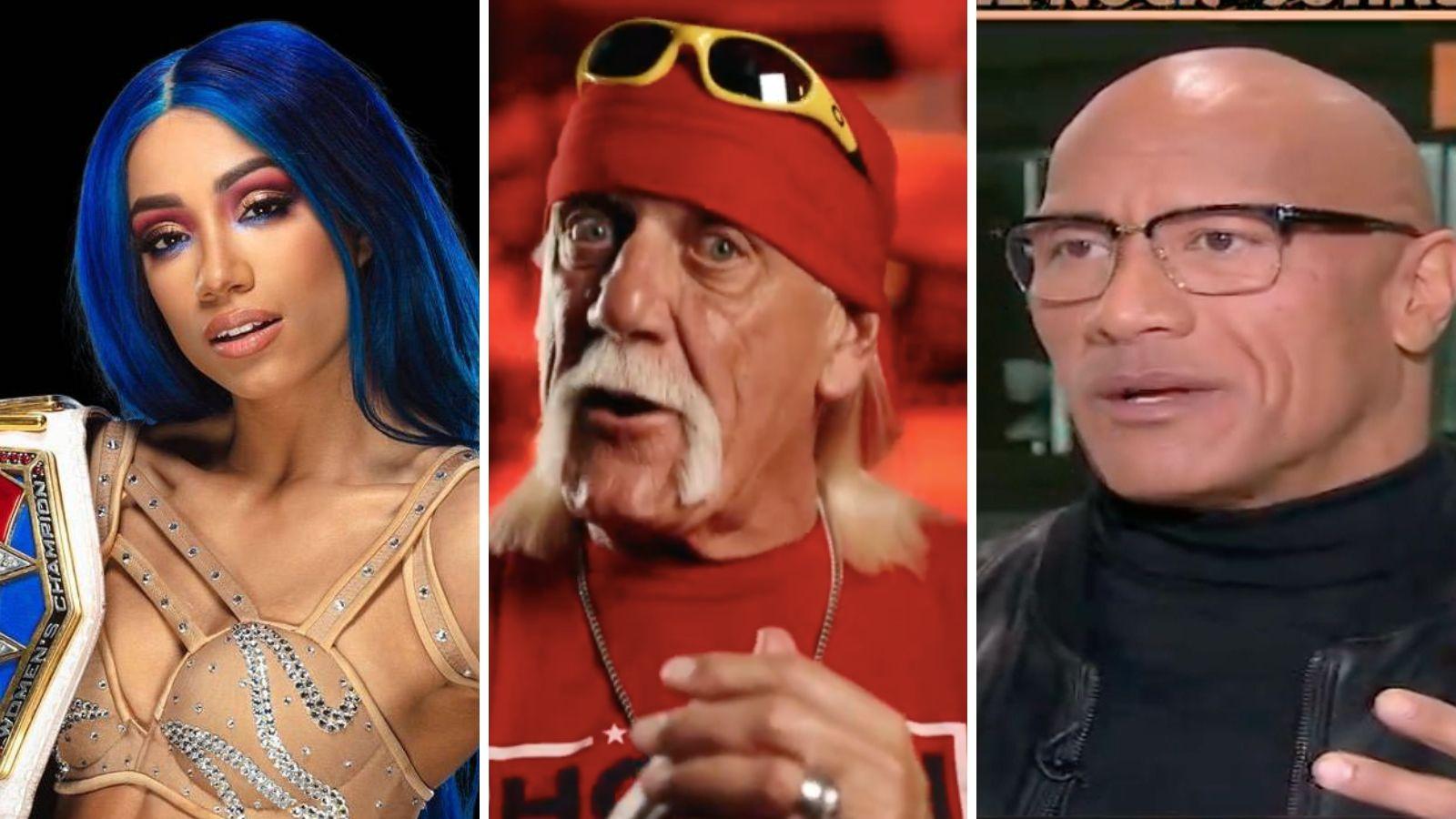 Sasha Banks, Hulk Hogan, Dwayne Johnson