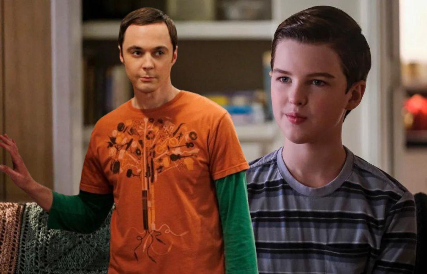 Iain Armitage and Jim Parsons as Sheldon