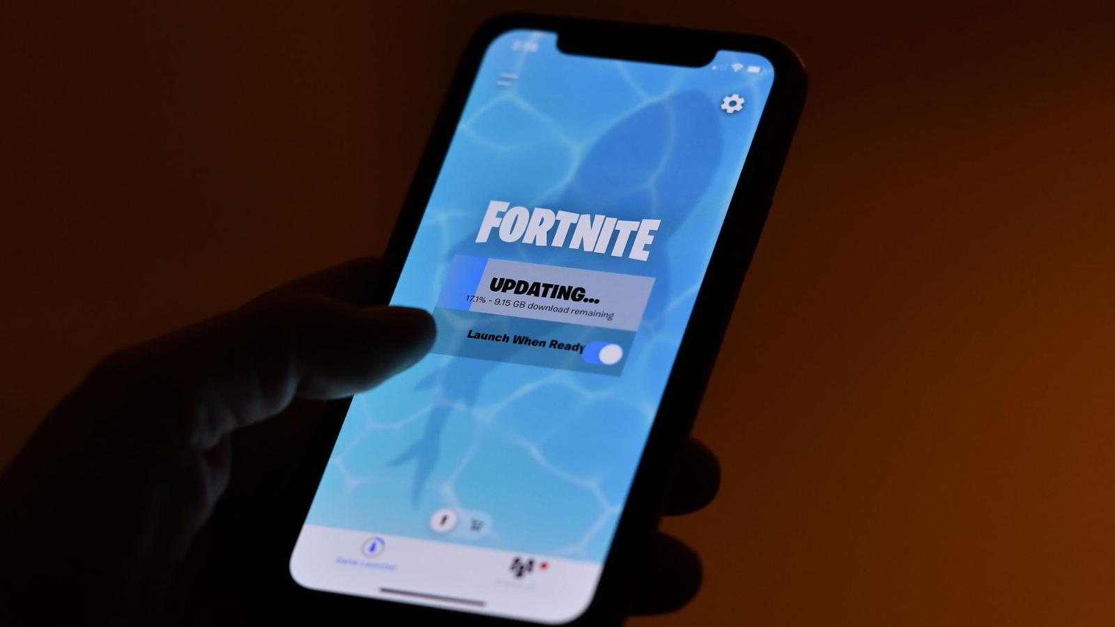 Fortnite updating on an iPhone