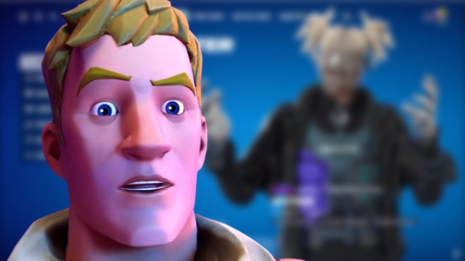 A screenshot featuring a blurred glitched skin in Fortnite.