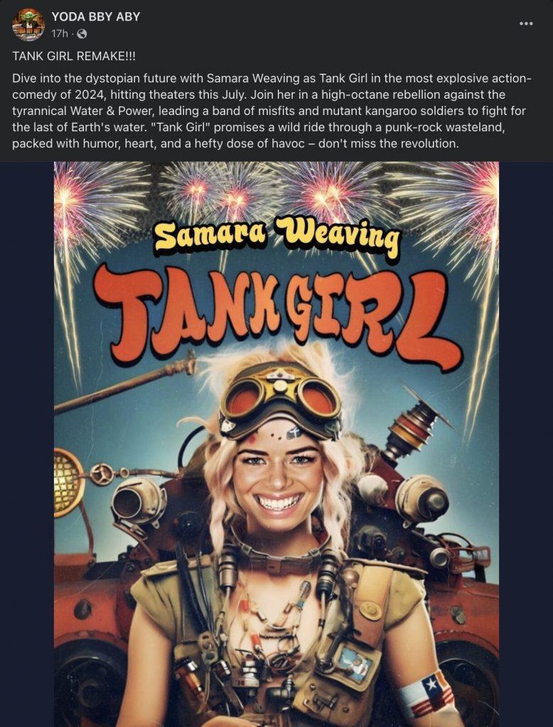 The fake poster for the Tank Girl remake