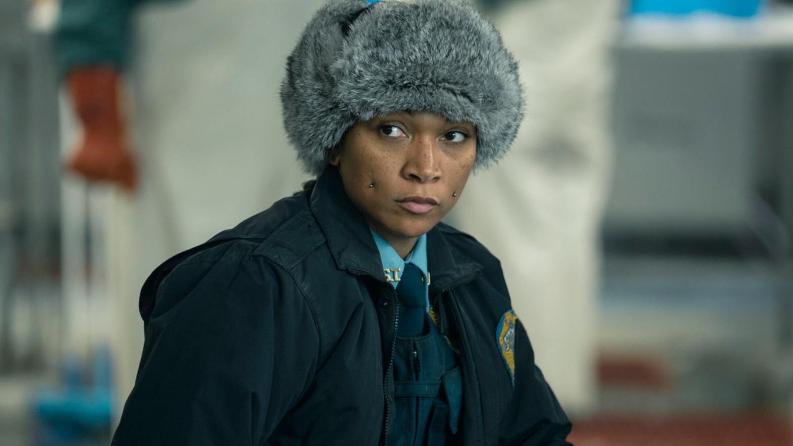 Kali Reis wearing a wooly hat in True Detective: Season 4.