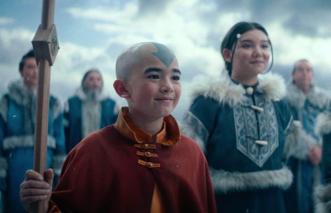 Aang and Katara in Avatar: The Last Airbender