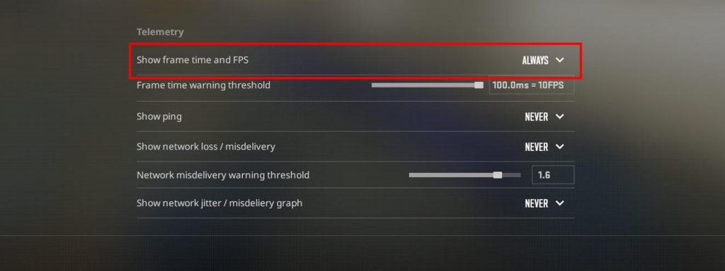 show fps setting in cs2