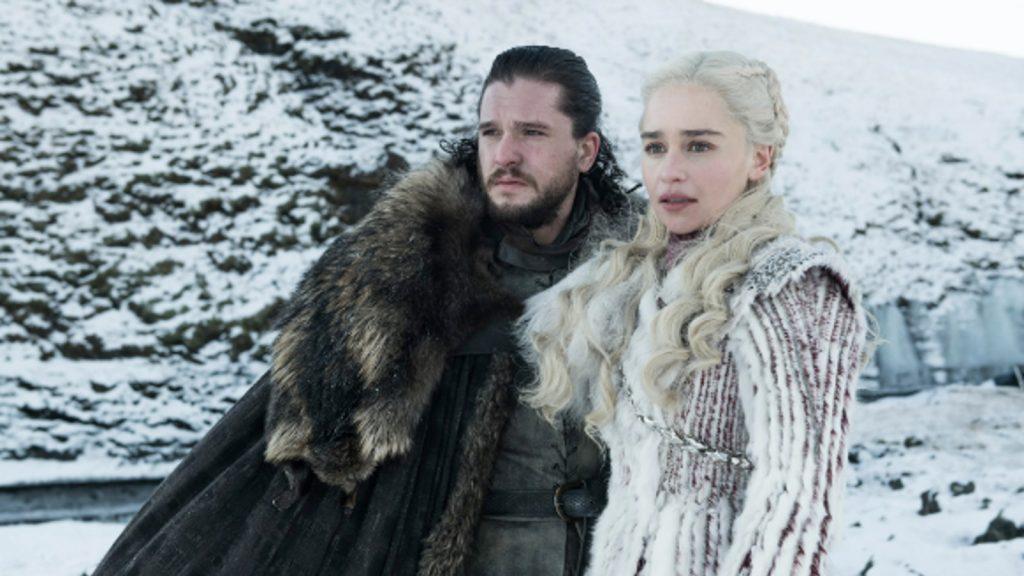 Kit Harrington and Emilia Clarke in Game of Thrones