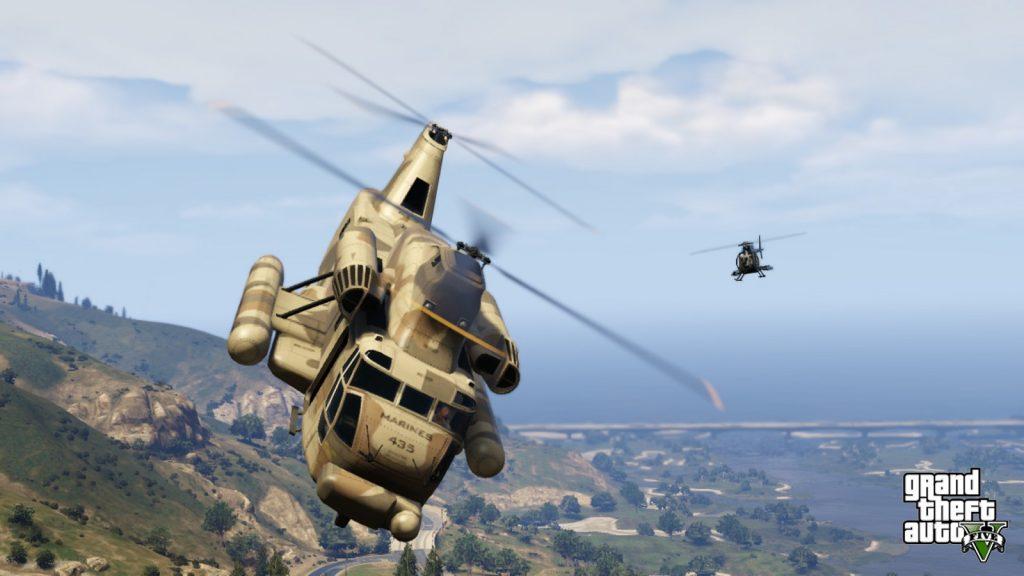 An image of a Helicopter in GTA 5.