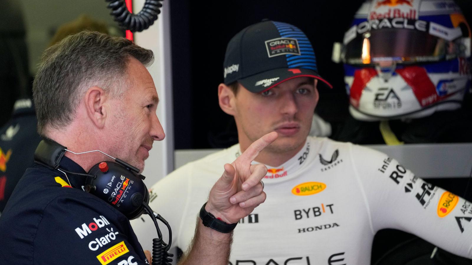 Christian Horner and Max Verstappen