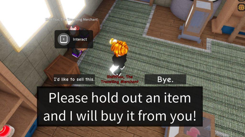 Merchant in YBA offering to buy items