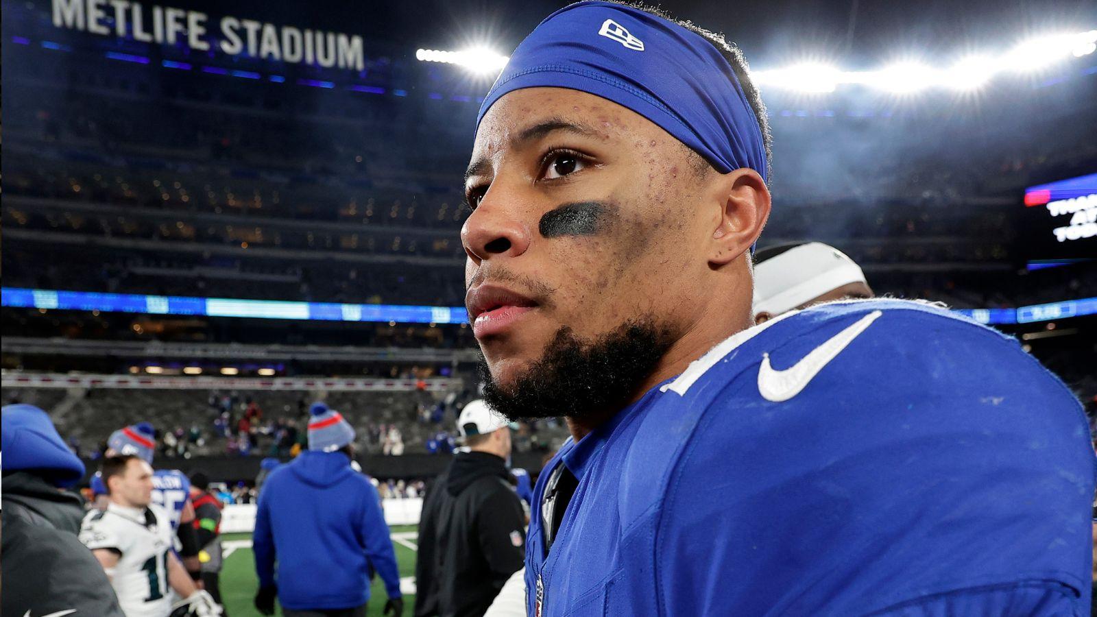 Saquon Barkley as a member of the New York Giants.