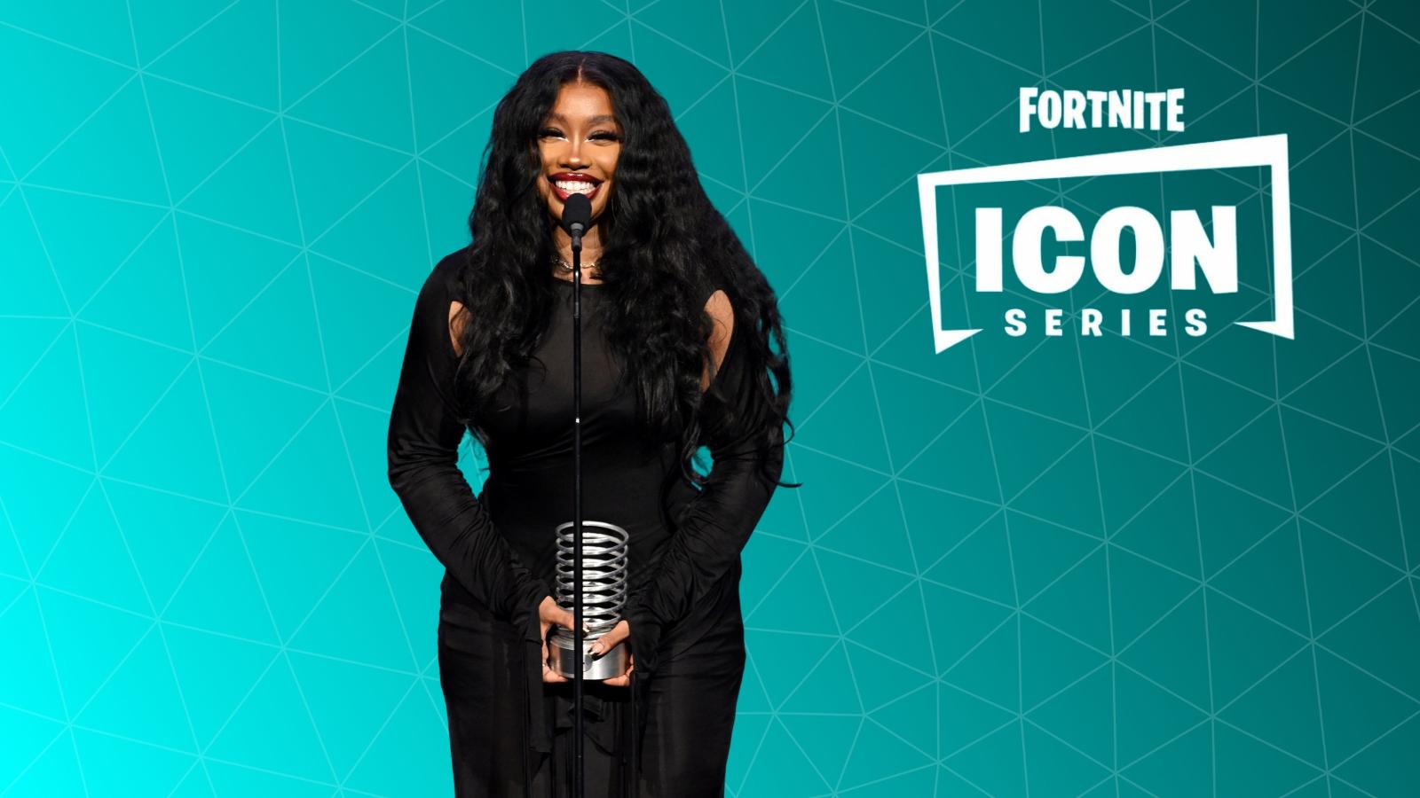 SZA and Fortnite ICON series logo