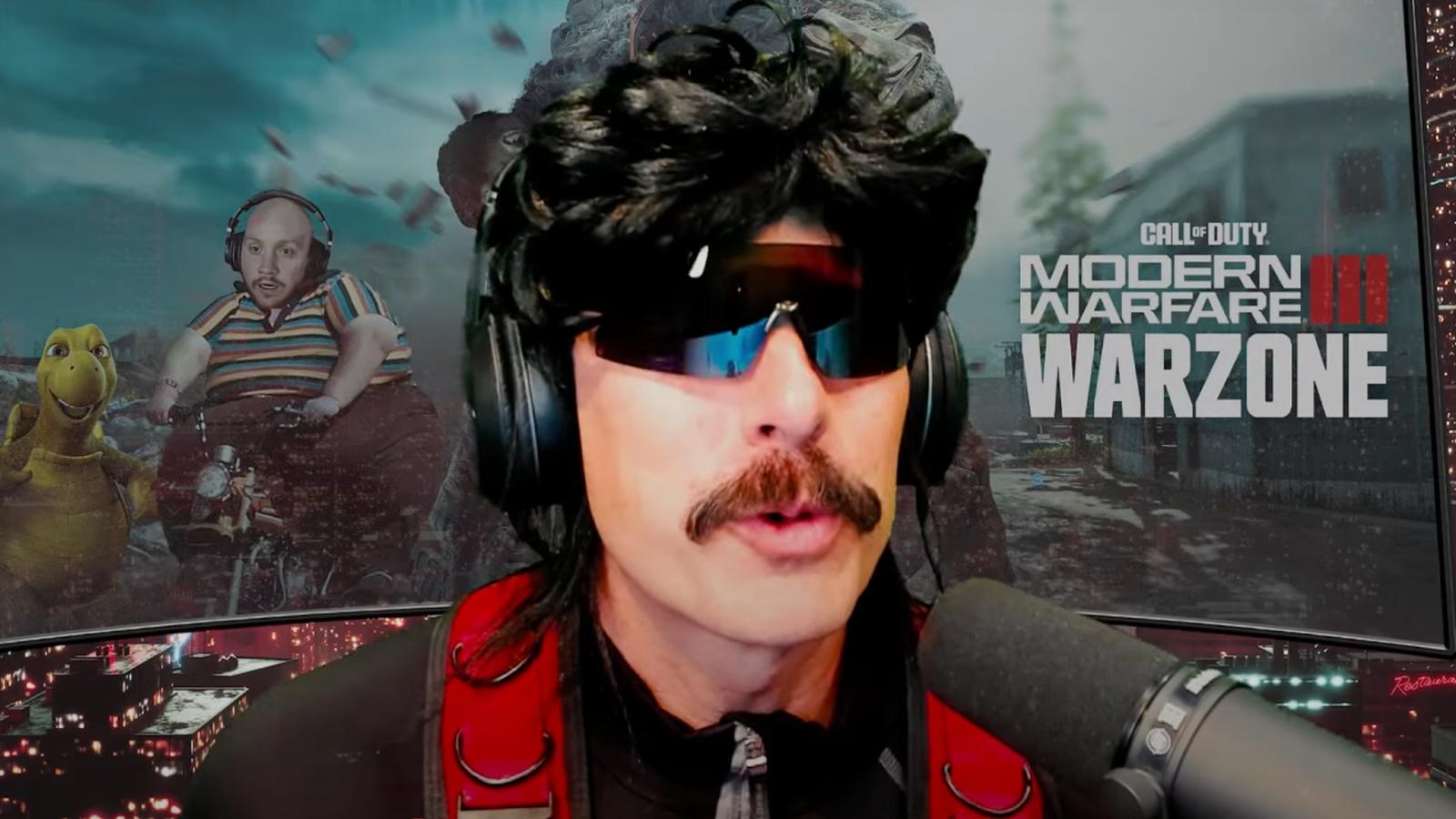 Dr Disrespect with modern warfare 3 warzone stream background