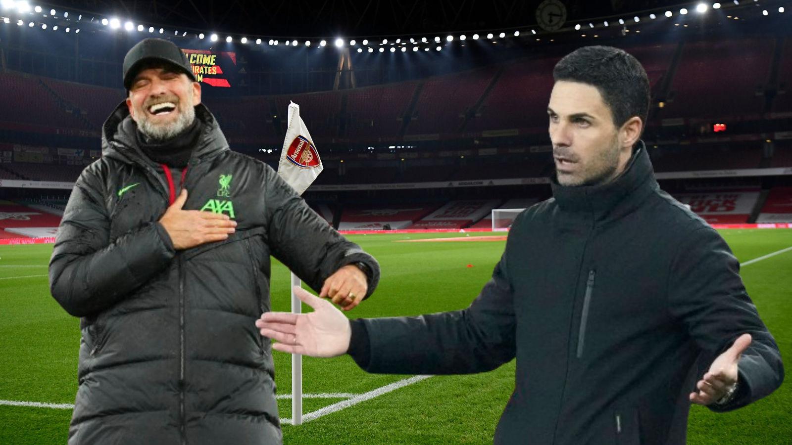 Jurgen Klopp and Mikel Arteta