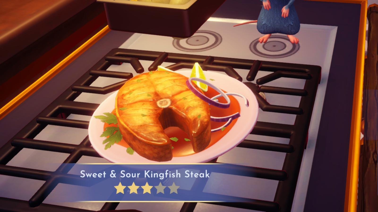 Sweet and Sour Swordfish Steak in Disney Dreamlight Valley.