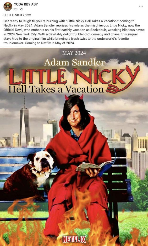 Fake movie poster for Little Nicky 2