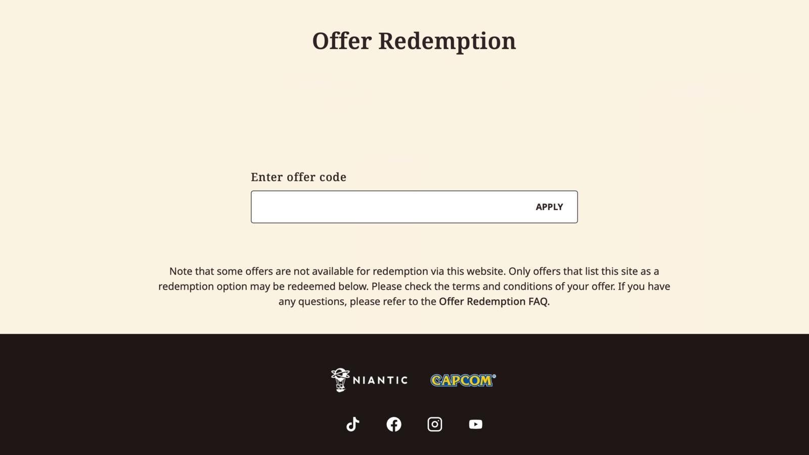 Monster Hunter Now website to redeem code