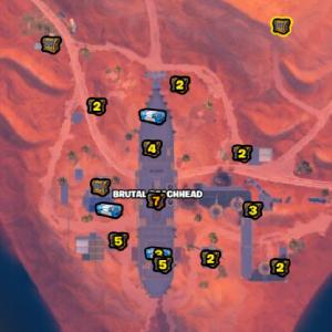 Brutal Beachhead POI chest locations in Fortnite.