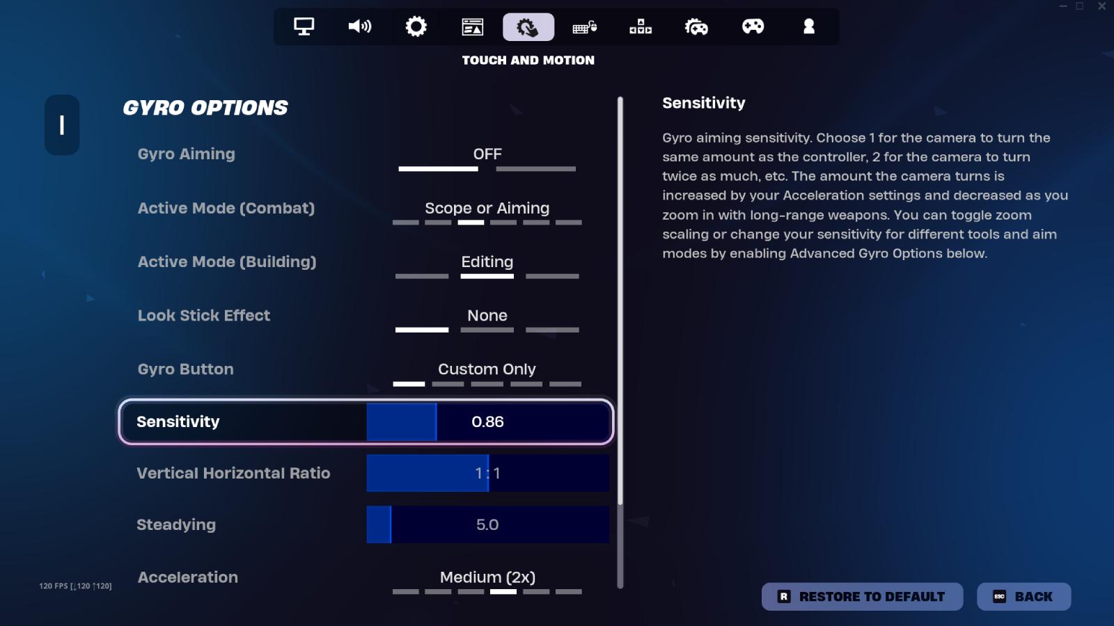 Fortnite Sensitivity settings.