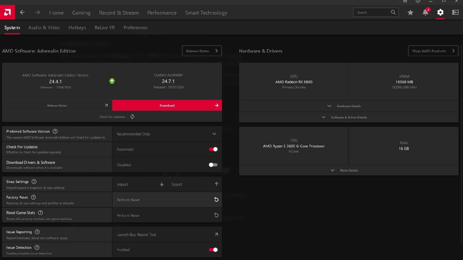 AMD control panel