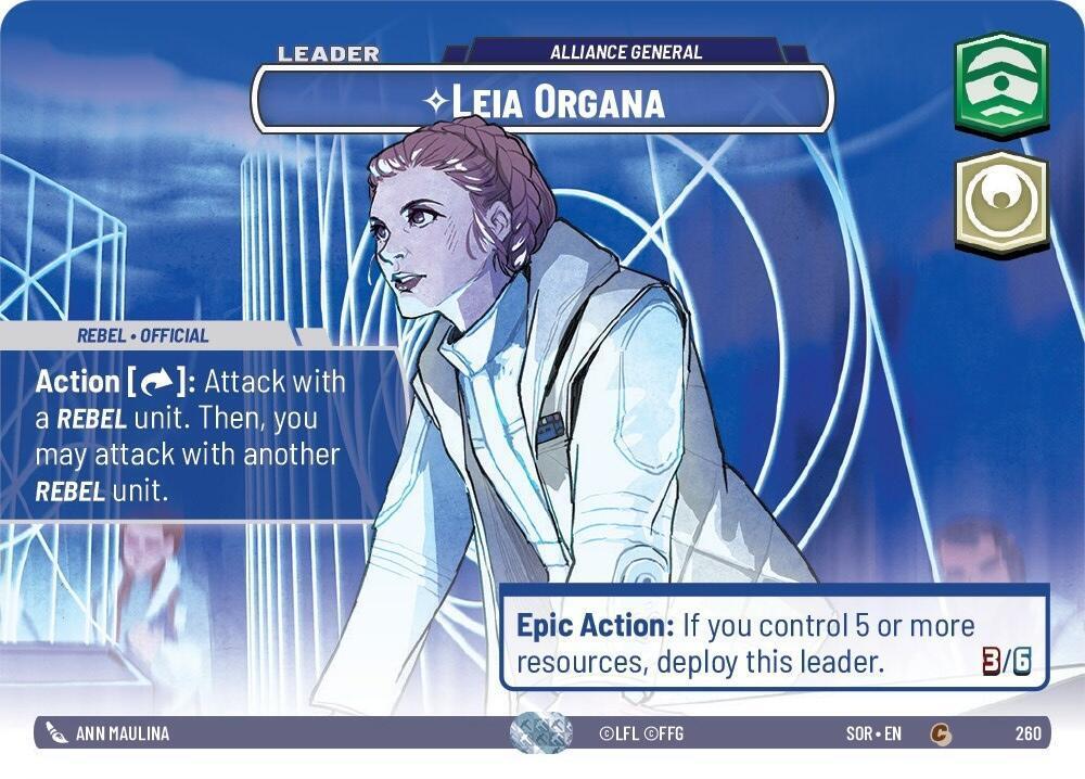 Leia Showcase card in Star Wars Unlimited