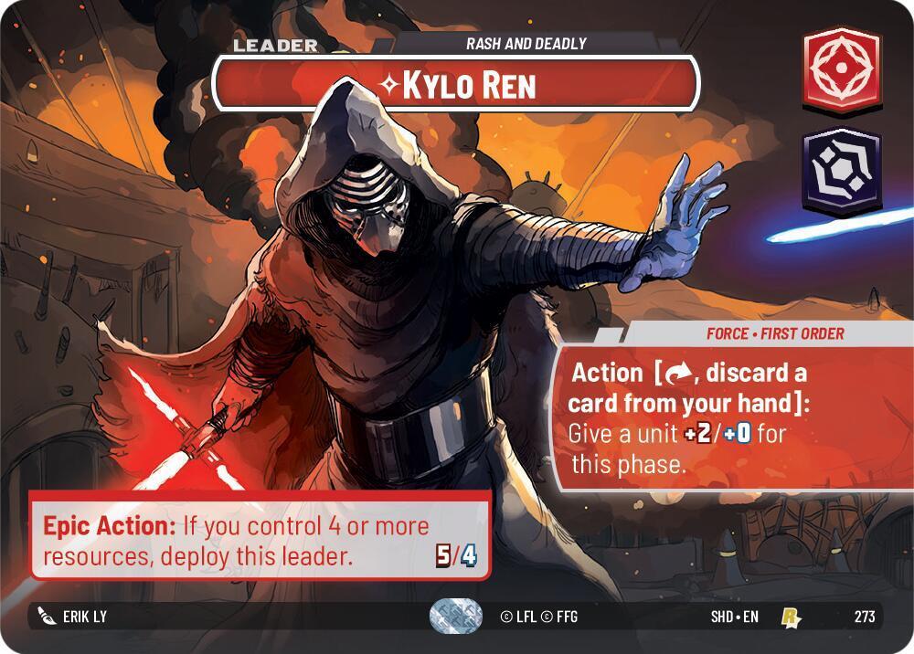 Kylo Renn Showcase card in Star Wars Unlimited