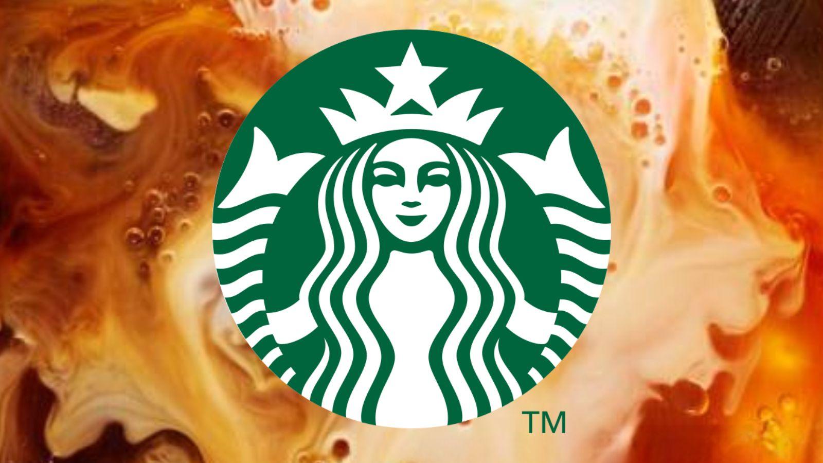 starbucks logo with coffee background