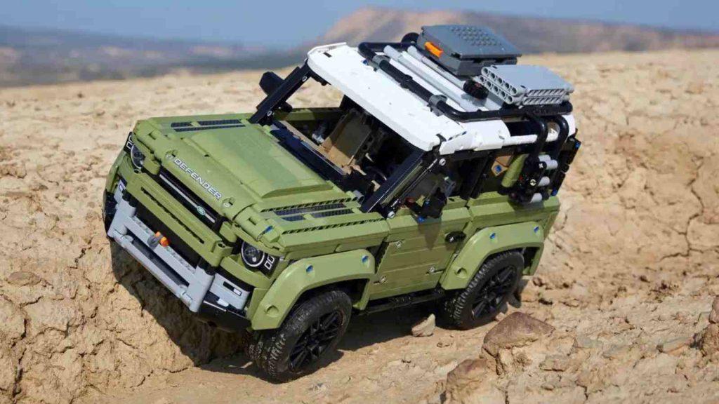 The LEGO Technic Land Rover Defender on display