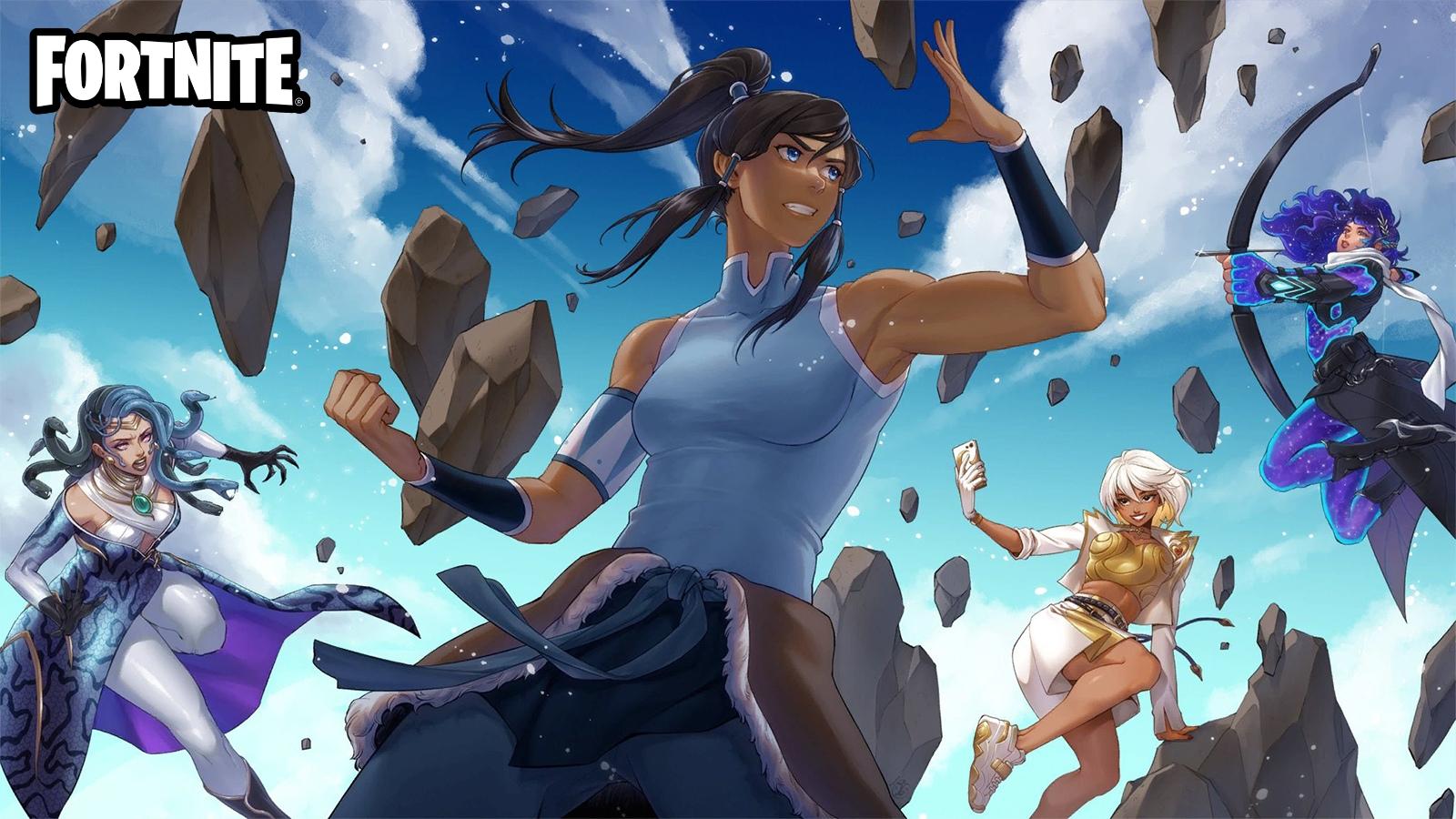 Fortnite Avatar Korra with Chapter 5 skins