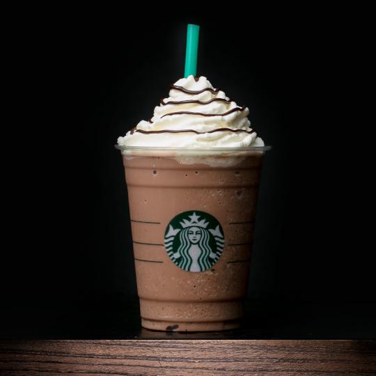 A chocolate frappuccino