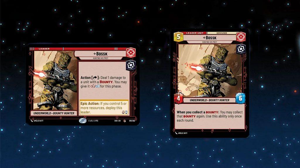 Bossk leader card in Star Wars Unlimited