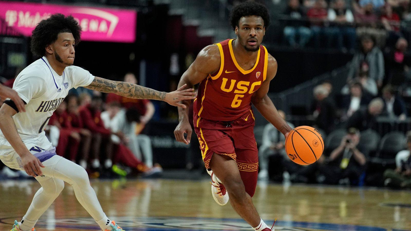 Bronny James as a member of the USC Trojans.