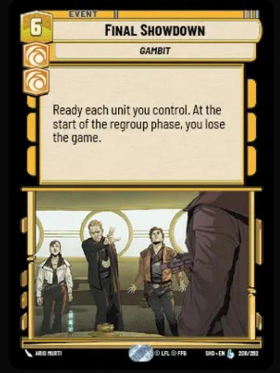 Final Showdown Legendary card in Star Wars Unlimited