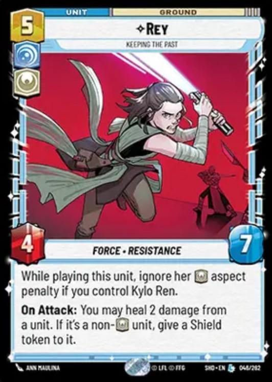 Rey Legendary card in Star Wars Unlimited